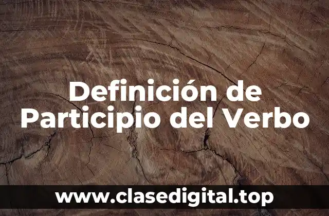 Definición de Participio del Verbo