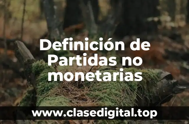 Definición de Partidas no monetarias