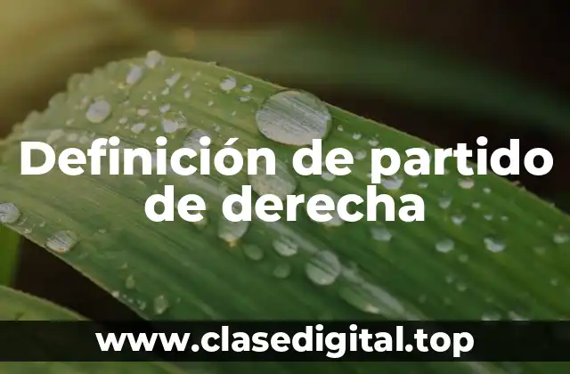 Definición de partido de derecha