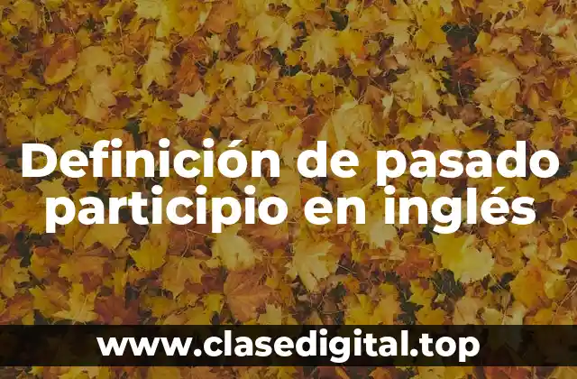 Definición técnica de pasado participio en inglés