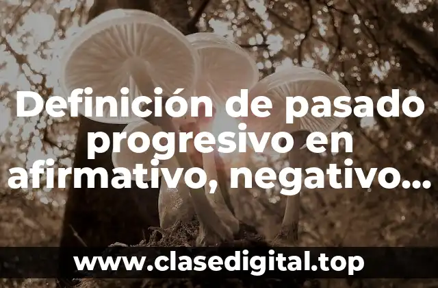 Definición de pasado progresivo en afirmativo, negativo y interrogativo