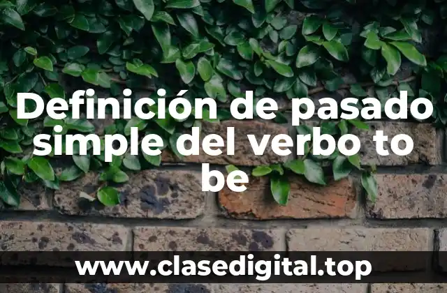 Definición de pasado simple del verbo to be