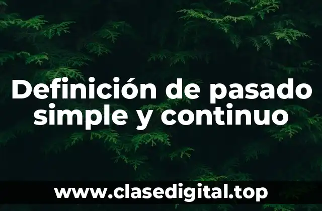 Definición de pasado simple y continuo