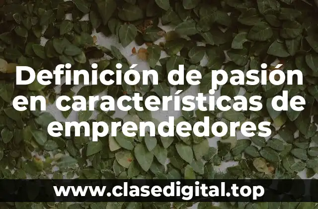 Definición de pasión en características de emprendedores