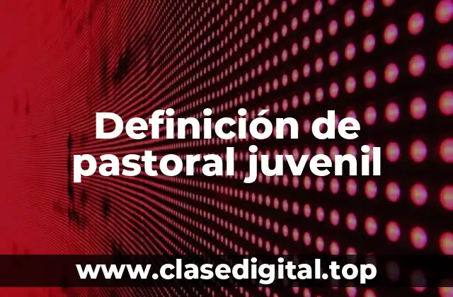 Definición de pastoral juvenil