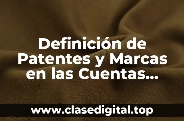 Definición de Patentes y Marcas en las Cuentas Activo