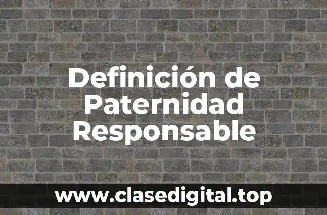 Definición de Paternidad Responsable