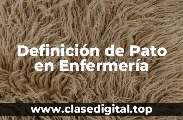 Definición de Pato en Enfermería