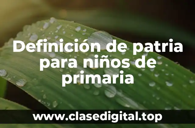 Definición de patria para niños de primaria