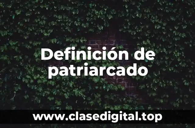 Definición de patriarcado