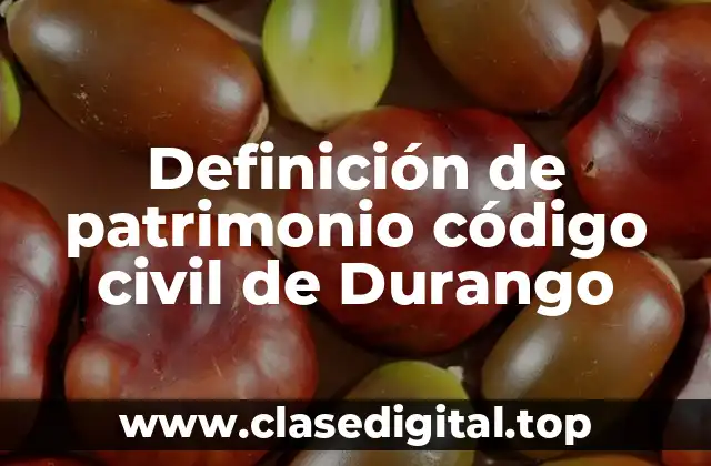 Definición de patrimonio código civil de Durango