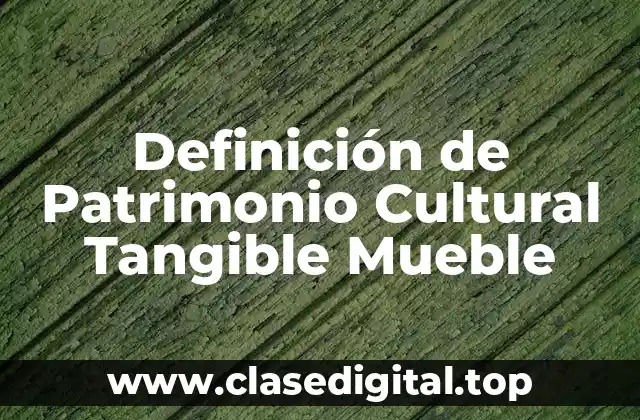 Definición de Patrimonio Cultural Tangible Mueble