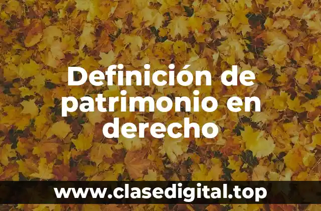 Definición técnica de patrimonio en derecho