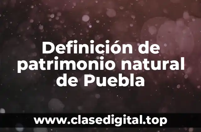 Definición de patrimonio natural de Puebla