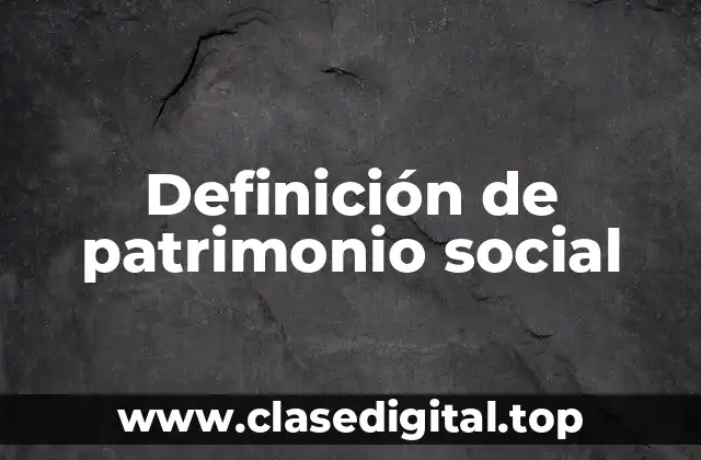 Definición de patrimonio social