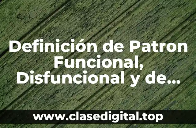 Definición de Patron Funcional, Disfuncional y de Riesgo