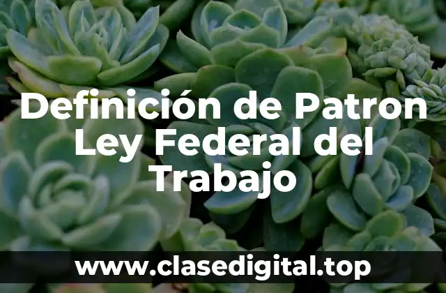 Definición de Patron Ley Federal del Trabajo