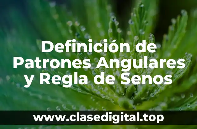 Definición de Patrones Angulares y Regla de Senos