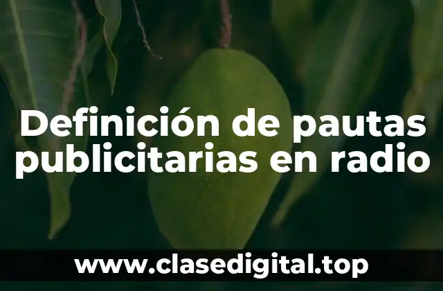 Definición de pautas publicitarias en radio