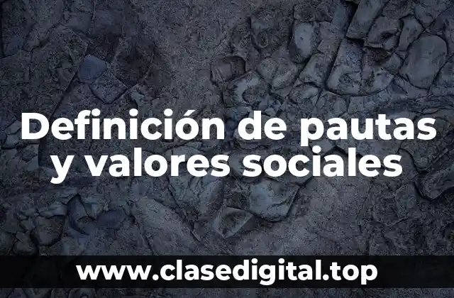 Definición de pautas y valores sociales