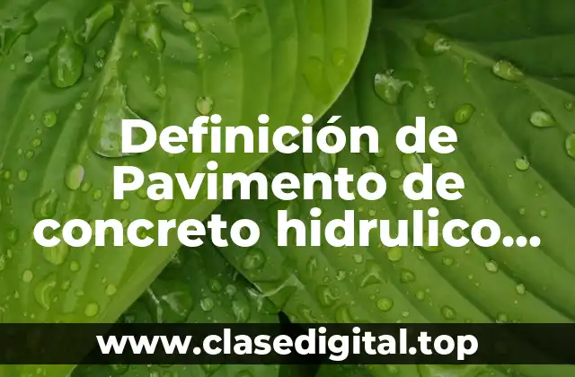 Definición de Pavimento de concreto hidrulico texturizado