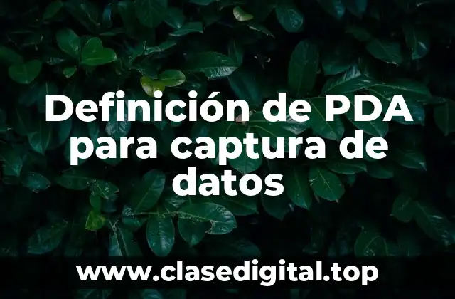 Definición de PDA para captura de datos