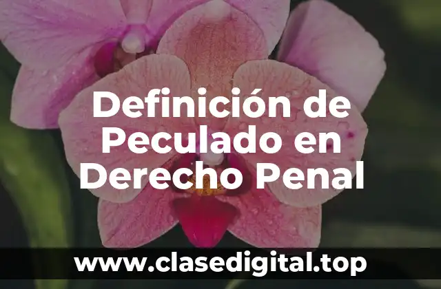 Definición de Peculado en Derecho Penal