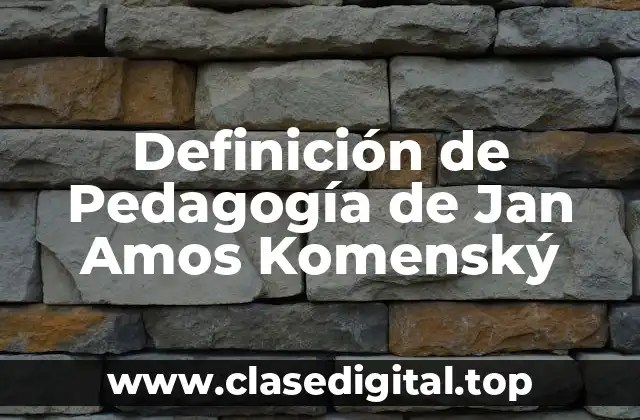 Definición de Pedagogía de Jan Amos Komenský