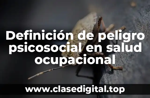 Definición de peligro psicosocial en salud ocupacional