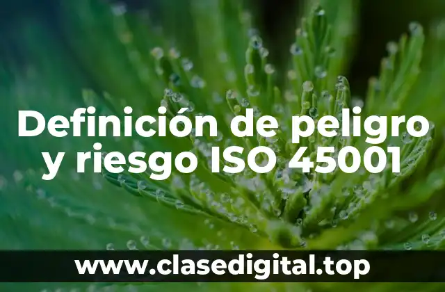 Definición de peligro y riesgo ISO 45001