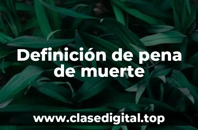 Definición de pena de muerte