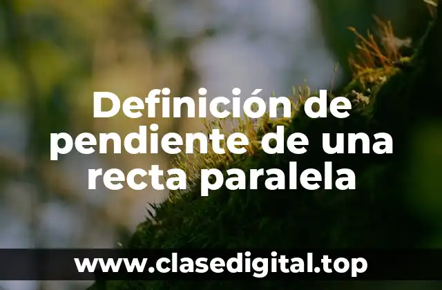 Definición de pendiente de una recta paralela