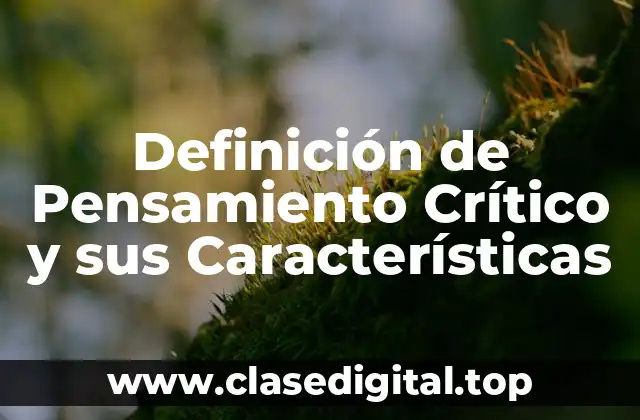Definición Técnica de Pensamiento Crítico