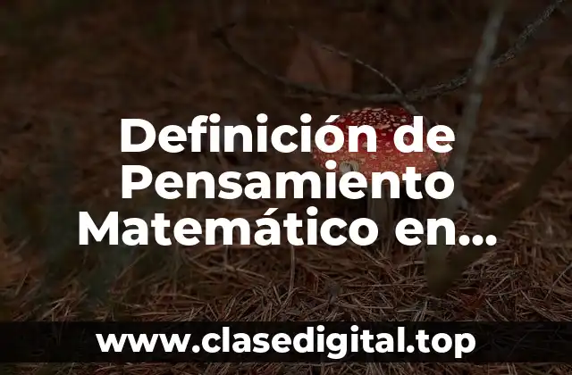 Definición de Pensamiento Matemático en Preescolar