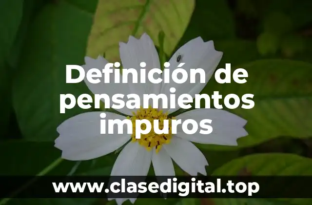 Definición de pensamientos impuros