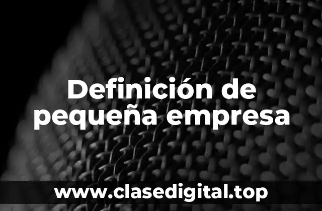 Definición de pequeña empresa