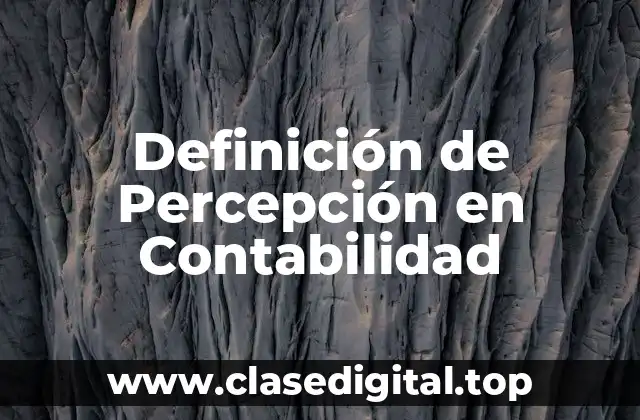 Definición de Percepción en Contabilidad