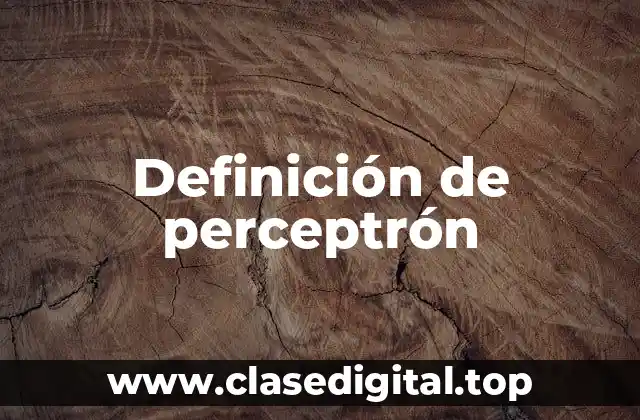 Definición de perceptrón