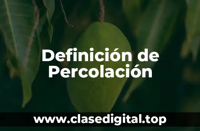 Definición de Percolación