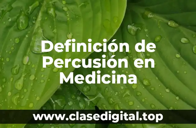 Definición Técnica de Percusión en Medicina