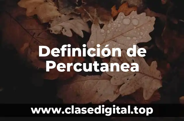 Definición técnica de Percutanea