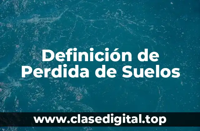 Definición de Perdida de Suelos