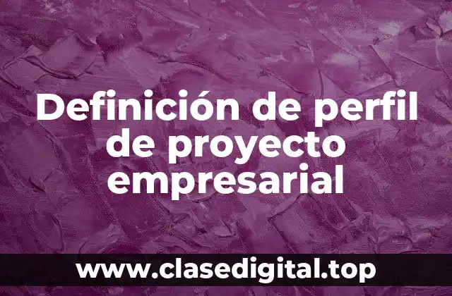 Definición de perfil de proyecto empresarial