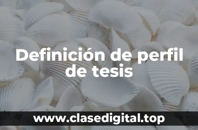 Definición de perfil de tesis