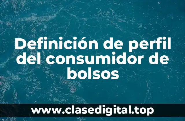 Definición de perfil del consumidor de bolsos