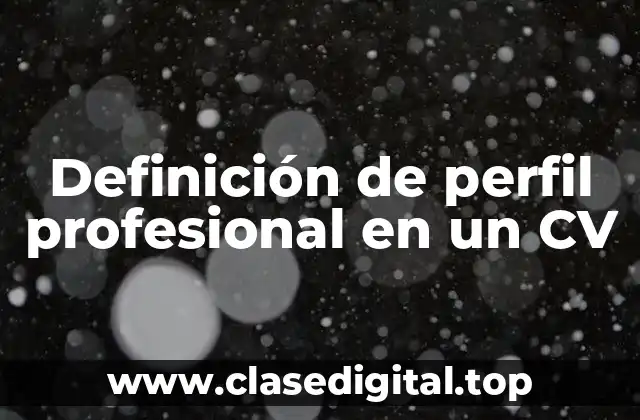 Definición de perfil profesional en un CV