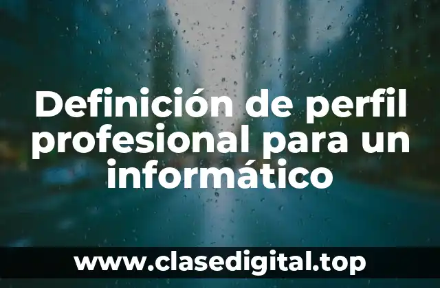 Definición de perfil profesional para un informático