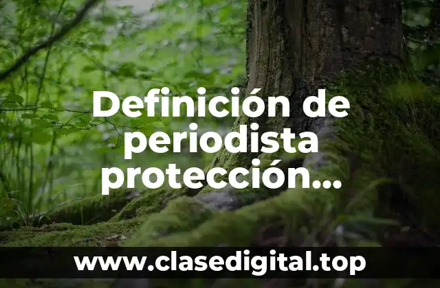 Definición de periodista protección defensores y periodistas