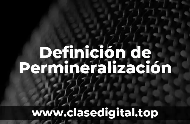 Definición de Permineralización