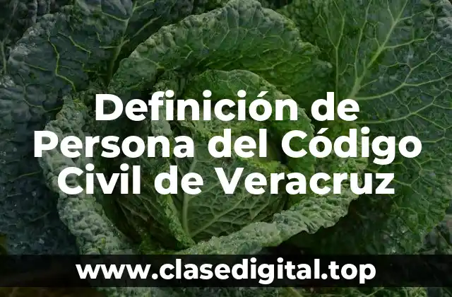 Definición de Persona del Código Civil de Veracruz